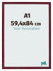 Photo Frame 59 4x84 cm A1 Wine Red Swept MDF Bologna Front Size | Yourdecoration.com