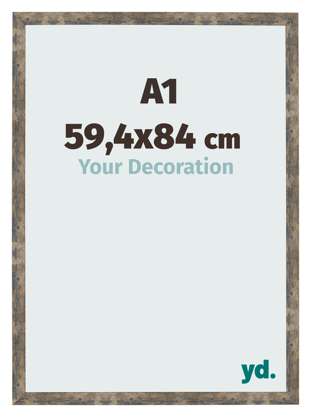 Photo Frame 59 4x84cm A1 Blue Gold Melange MDF Bologna Front Size | Yourdecoration.com