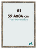 Photo Frame 59 4x84cm A1 Blue Gold Melange MDF Bologna Front Size | Yourdecoration.com