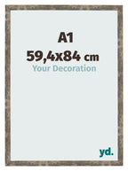 Photo Frame 59 4x84cm A1 Blue Gold Melange MDF Bologna Front Size | Yourdecoration.com