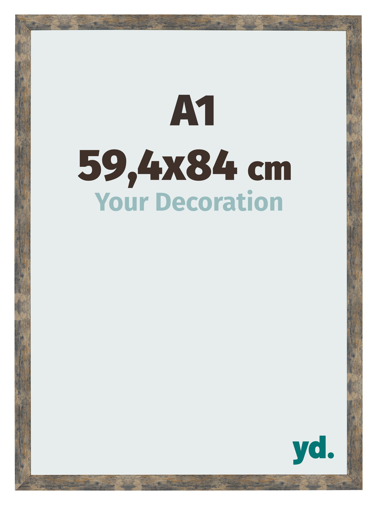 Photo Frame 59 4x84cm A1 Blue Gold Melange MDF Bologna Front Size | Yourdecoration.com