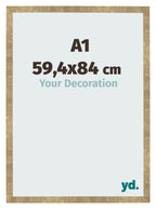 Photo Frame 59 4x84cm A1 Gold Antique MDF Bologna Front Size | Yourdecoration.com