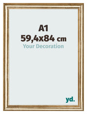 Photo Frame 59 4x84cm A1 Gold Antique MDF Lazio Front Size | Yourdecoration.com
