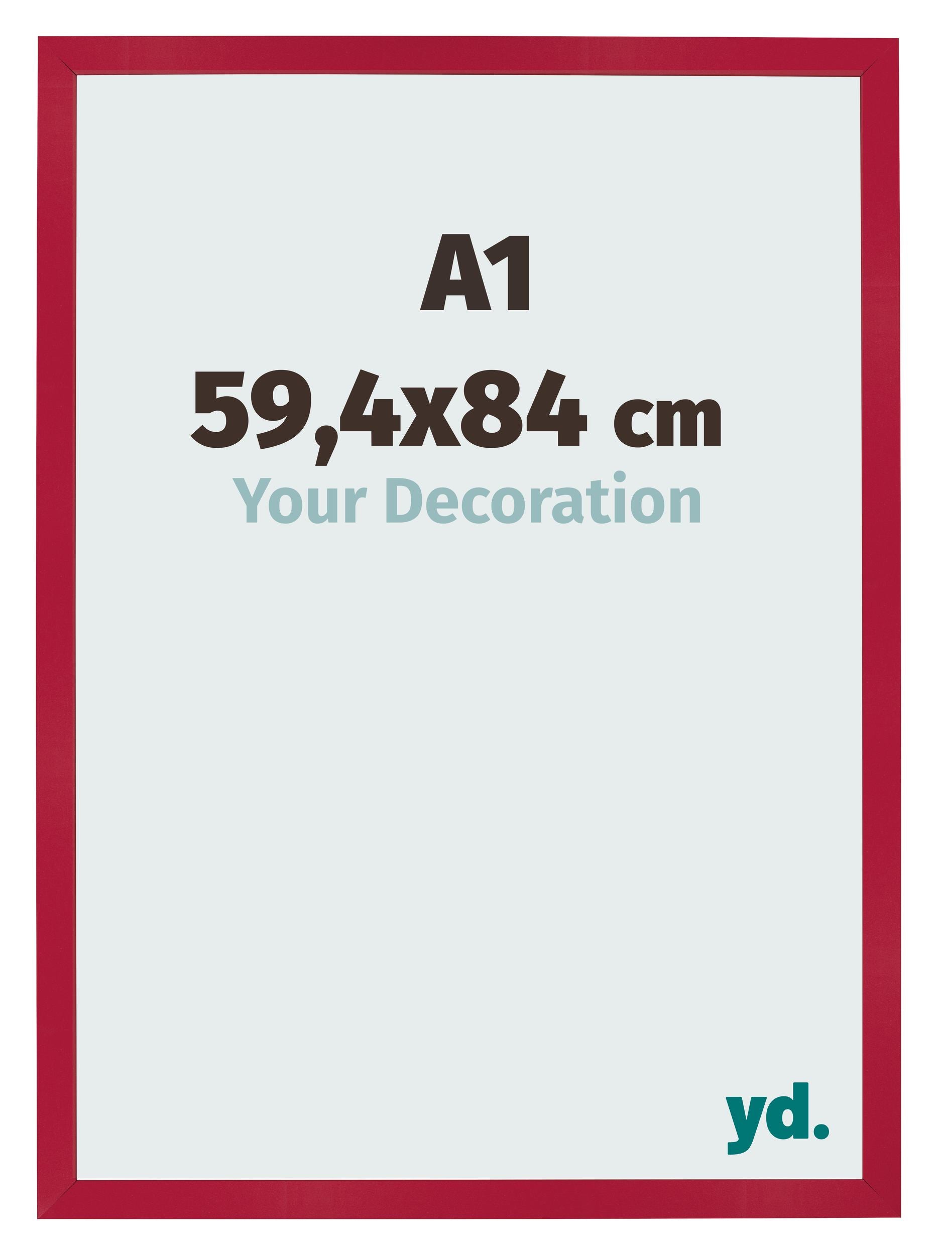 Photo Frame 59 4x84cm A1 Red MDF Bologna Front Size | Yourdecoration.com