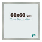 Photo Frame 60x60cm Aluminum Brushed MDF Bologna Front Size | Yourdecoration.com