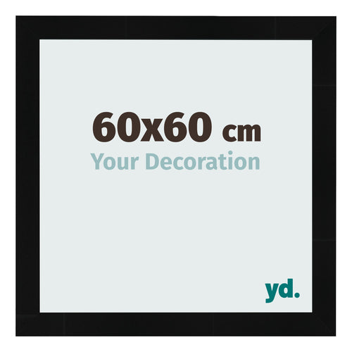 Photo Frame 60x60cm Black Silver Polished MDF Pisa Front Size | Yourdecoration.com