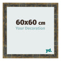 Photo Frame 60x60cm Blue Gold Melange MDF Pisa Front Size | Yourdecoration.com