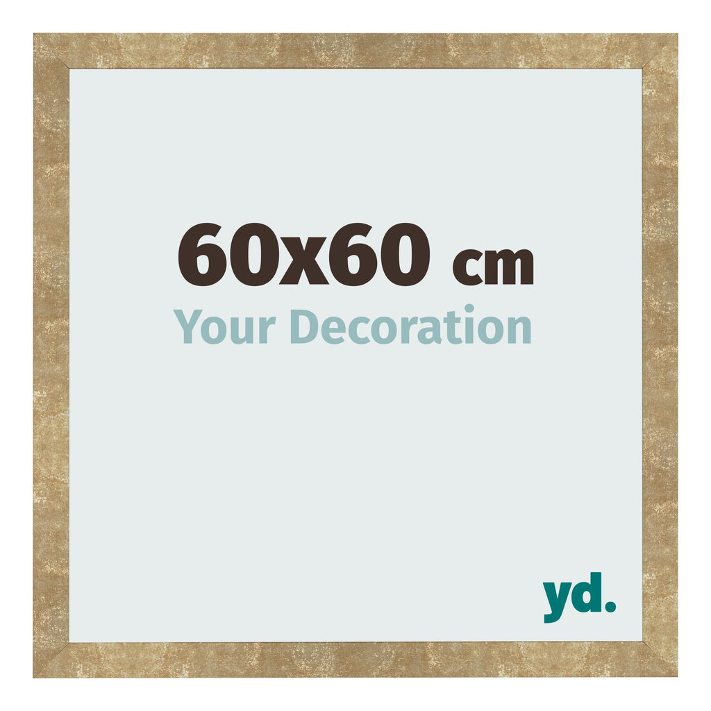 Photo Frame 60x60cm Gold Antique MDF Bologna Front Size | Yourdecoration.com