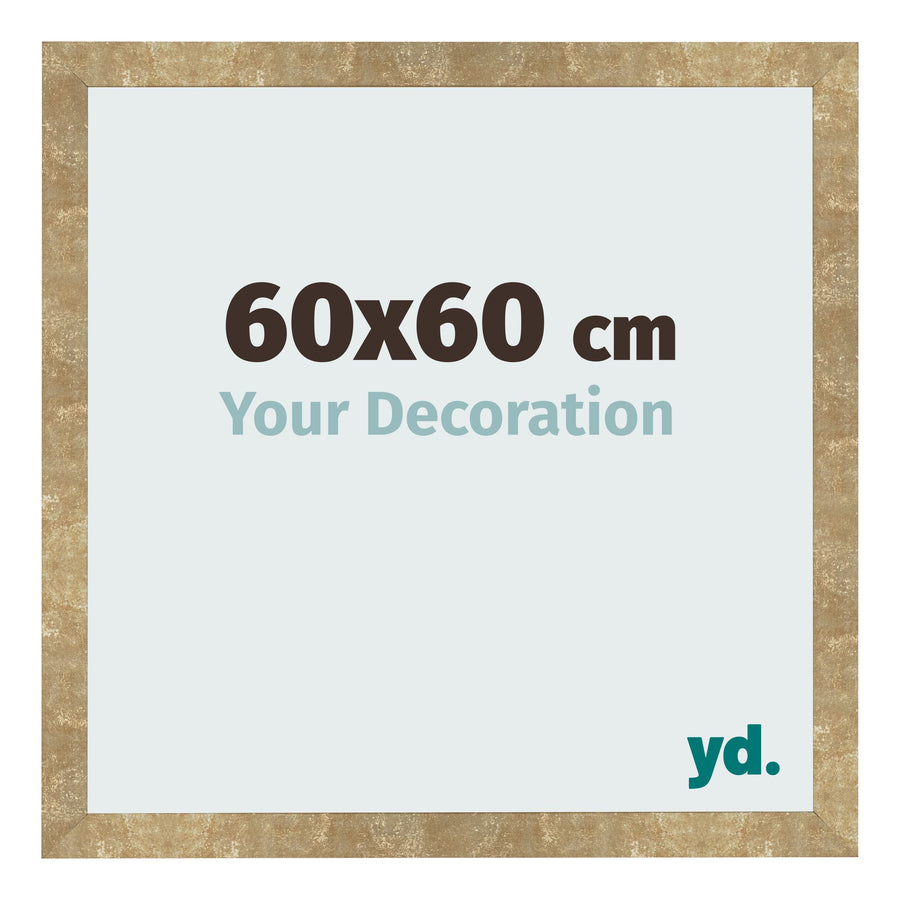 Photo Frame 60x60cm Gold Antique MDF Bologna Front Size | Yourdecoration.com