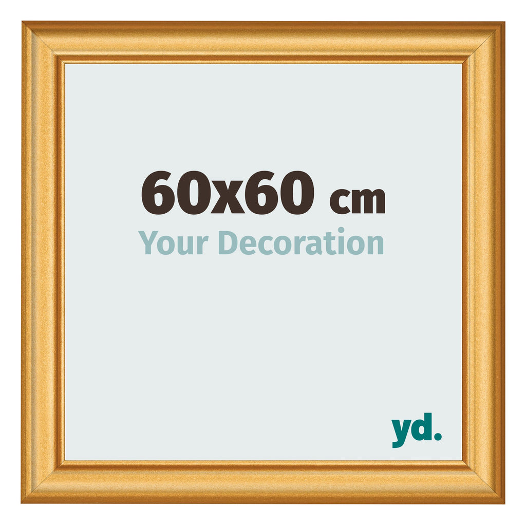 Photo Frame 60x60cm Gold Matte MDF Lazio Front Size | Yourdecoration.com