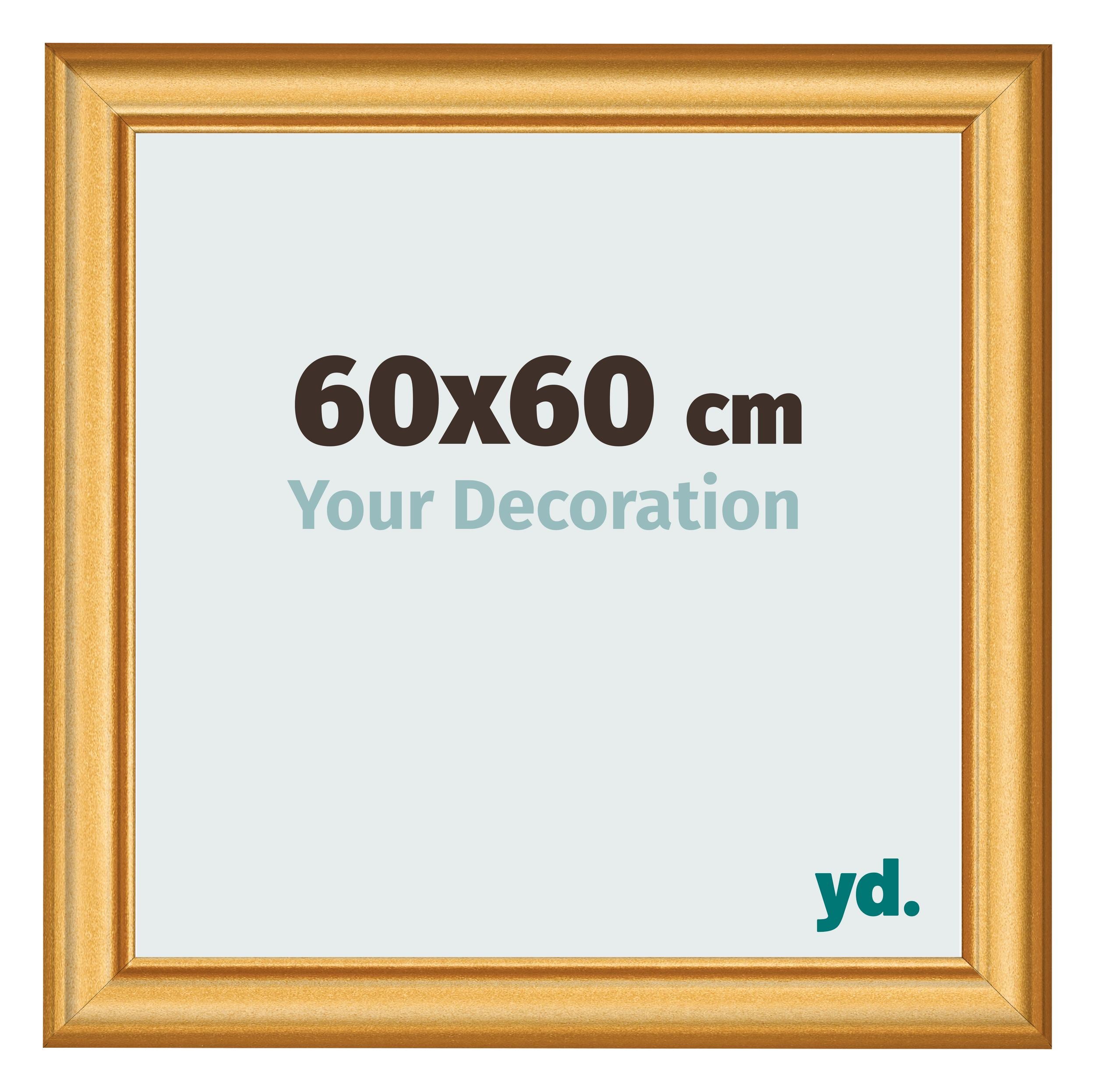 Photo Frame 60x60cm Gold Matte MDF Lazio Front Size | Yourdecoration.com