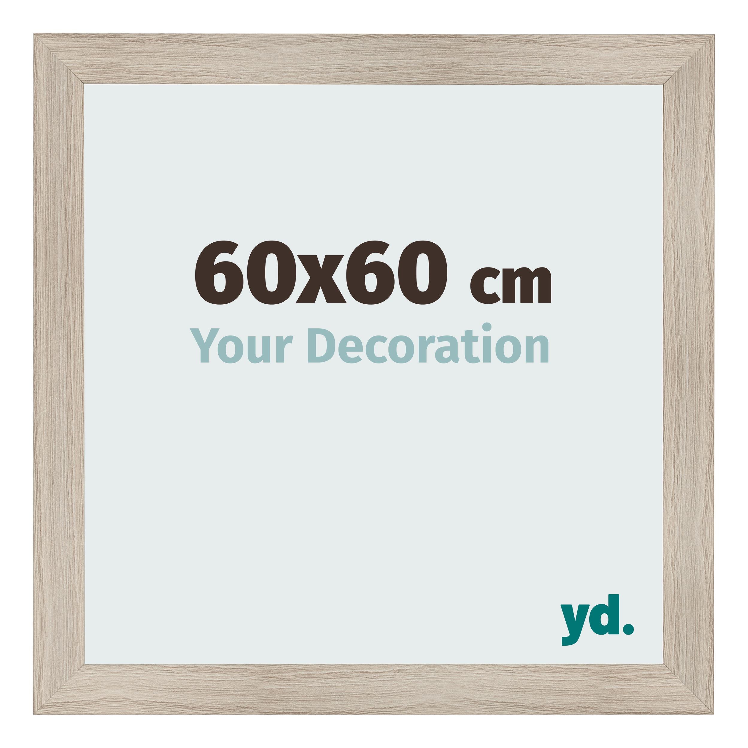 Photo Frame 60x60cm Oak Rustic MDF Pisa Front Size | Yourdecoration.com