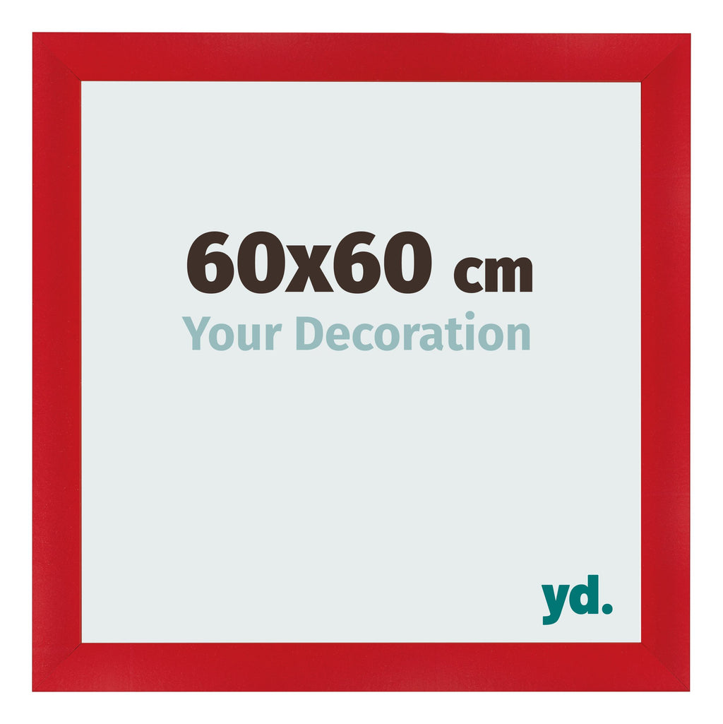 Photo Frame 60x60cm Red MDF Pisa Front Size | Yourdecoration.com