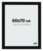 Photo Frame 60x70cm Black Silver Polished MDF Pisa Front Size | Yourdecoration.com