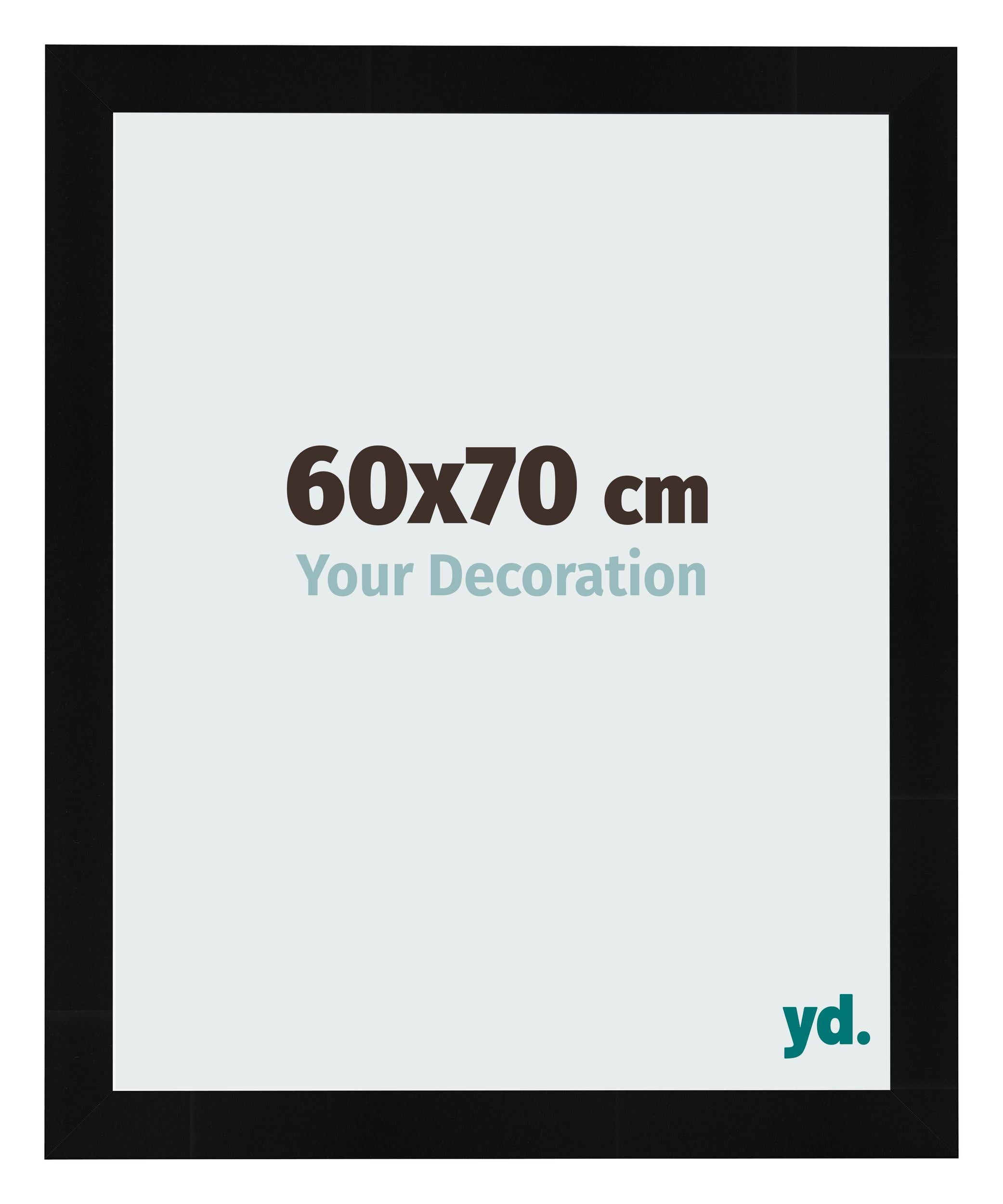 Photo Frame 60x70cm Black Silver Polished MDF Pisa Front Size | Yourdecoration.com
