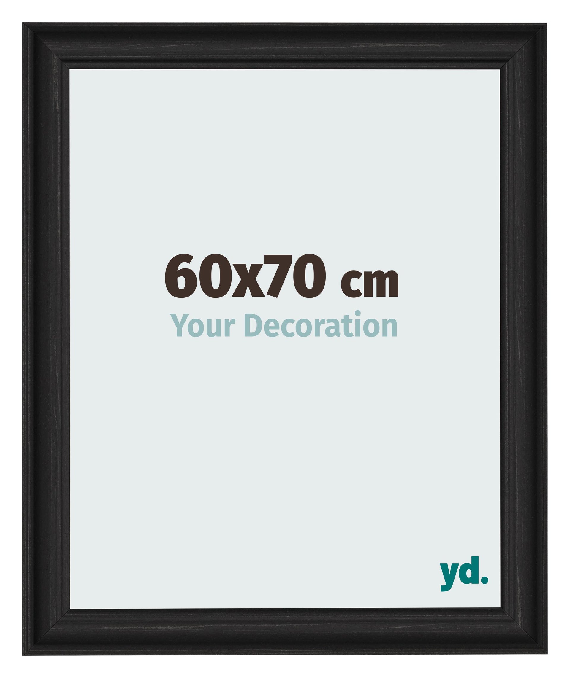 Photo Frame 60x70cm Black Woodgrain MDF Lazio Front Size | Yourdecoration.com