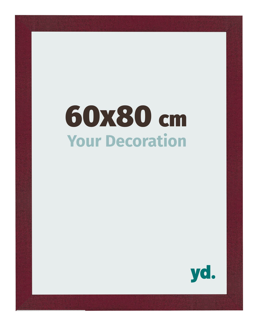 Photo Frame 60x80 cm Wine Red Swept MDF Bologna Front Size | Yourdecoration.com