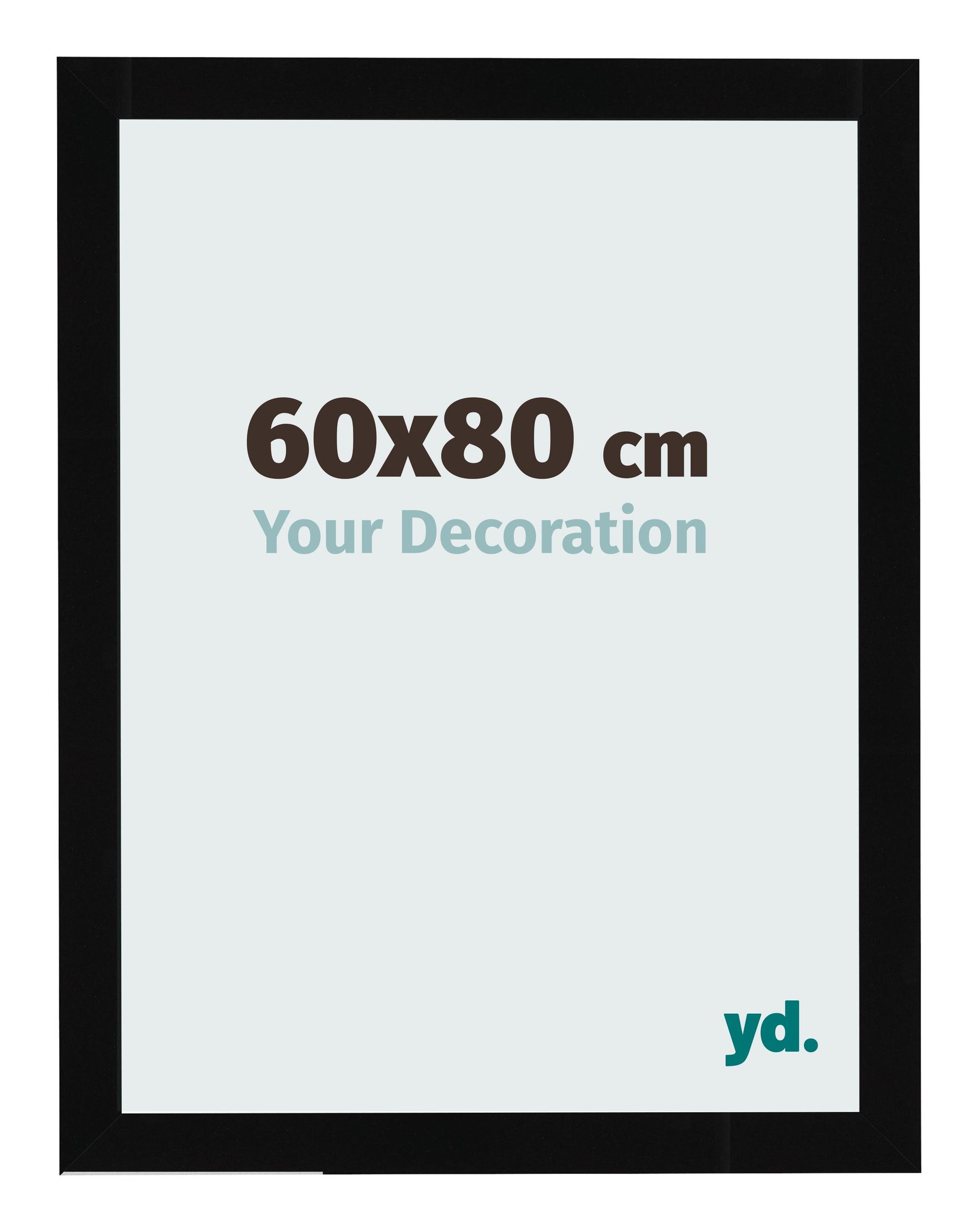 Photo Frame 60x80cm Black High Gloss MDF Bologna Front Size | Yourdecoration.com