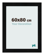 Photo Frame 60x80cm Black Silver Polished MDF Pisa Front Size | Yourdecoration.com