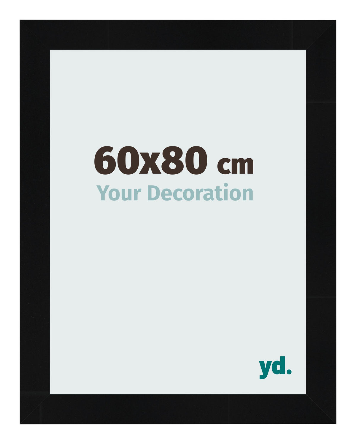 Photo Frame 60x80cm Black Silver Polished MDF Pisa Front Size | Yourdecoration.com