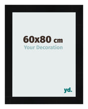 Photo Frame 60x80cm Black Silver Polished MDF Pisa Front Size | Yourdecoration.com