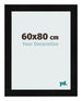 Photo Frame 60x80cm Black Silver Polished MDF Pisa Front Size | Yourdecoration.com