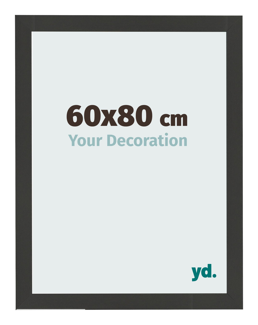 Photo Frame 60x80cm Black Woodgrain MDF Bologna Front Size | Yourdecoration.com