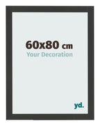 Photo Frame 60x80cm Black Woodgrain MDF Bologna Front Size | Yourdecoration.com