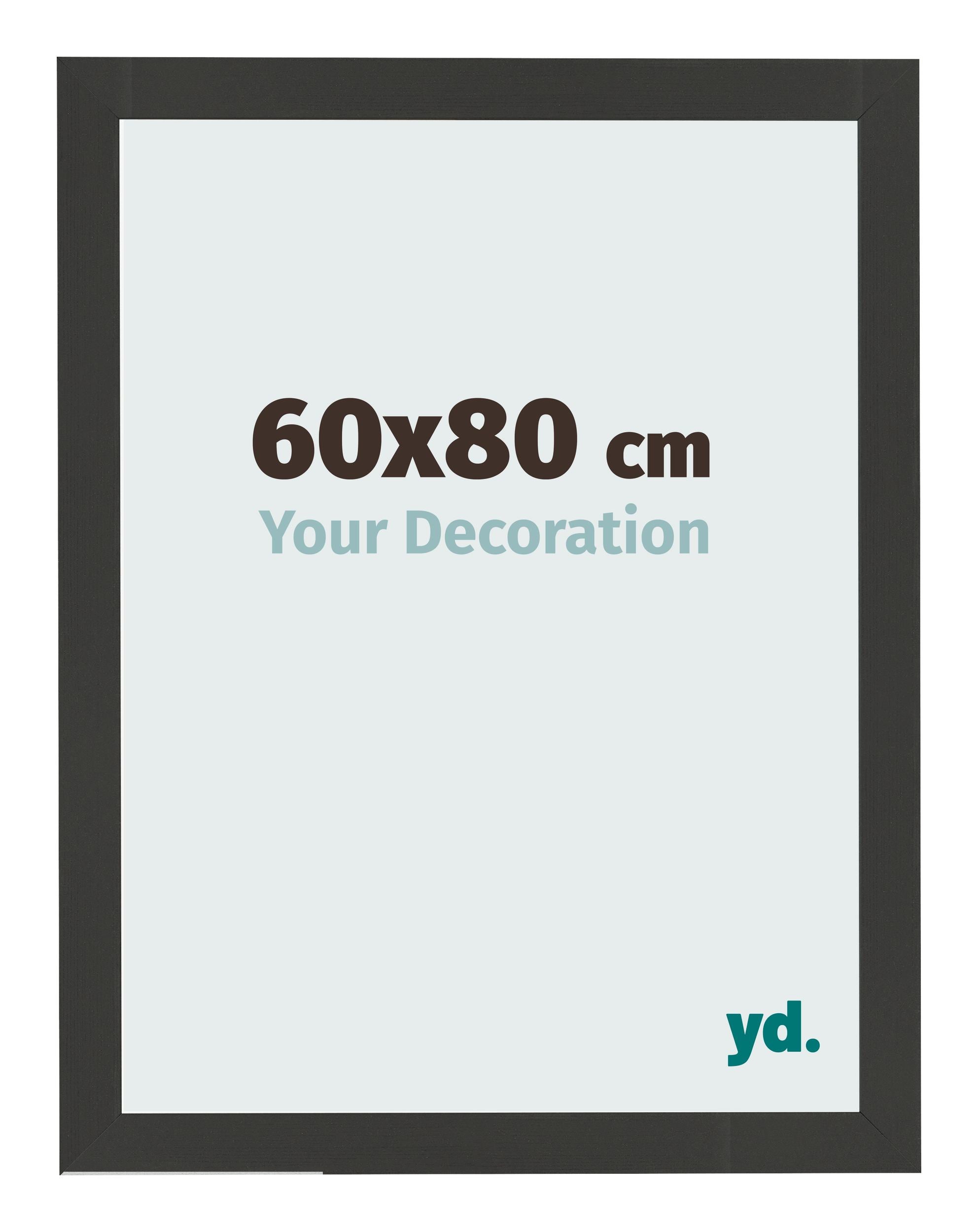 Photo Frame 60x80cm Black Woodgrain MDF Bologna Front Size | Yourdecoration.com