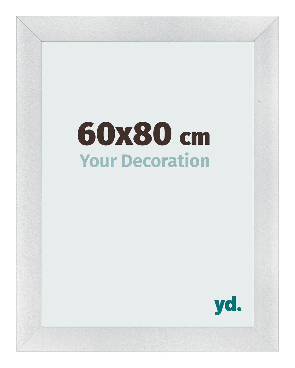 Photo Frame 60x80cm Silver Black Swept MDF Pisa Front Size | Yourdecoration.com