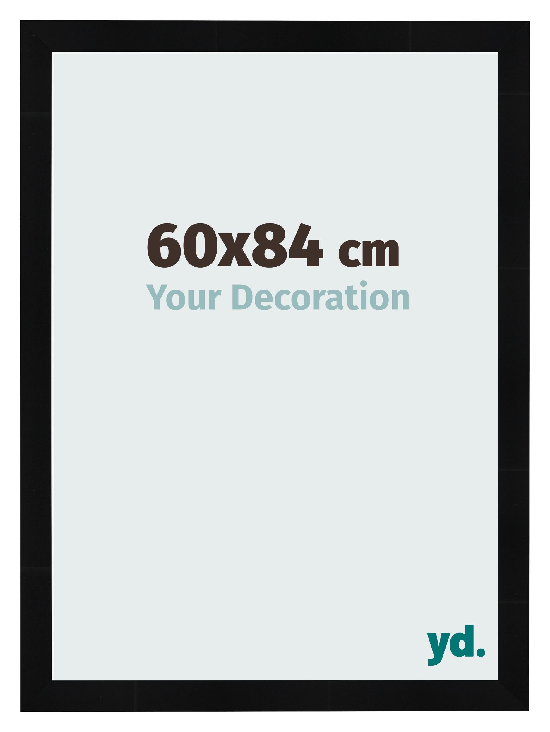 Photo Frame 60x84cm Black Silver Polished MDF Pisa Front Size | Yourdecoration.com