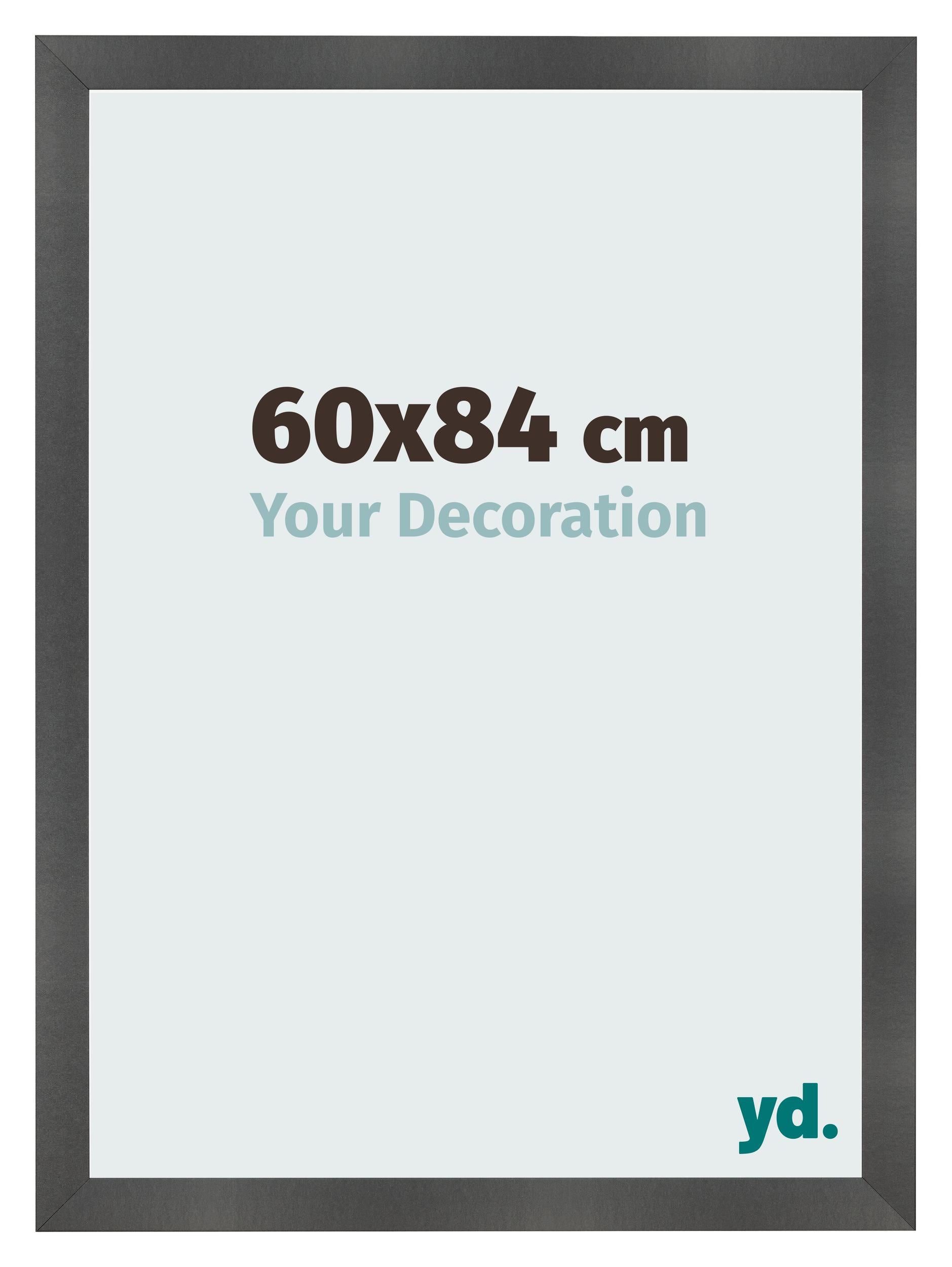 Photo Frame 60x84cm Black Silver Polished MDF Pisa Front Size | Yourdecoration.com
