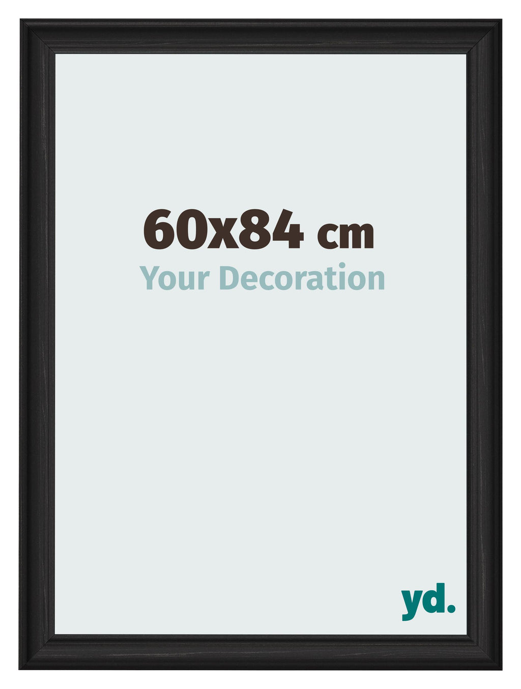 Photo Frame 60x84cm Black Woodgrain MDF Lazio Front Size | Yourdecoration.com