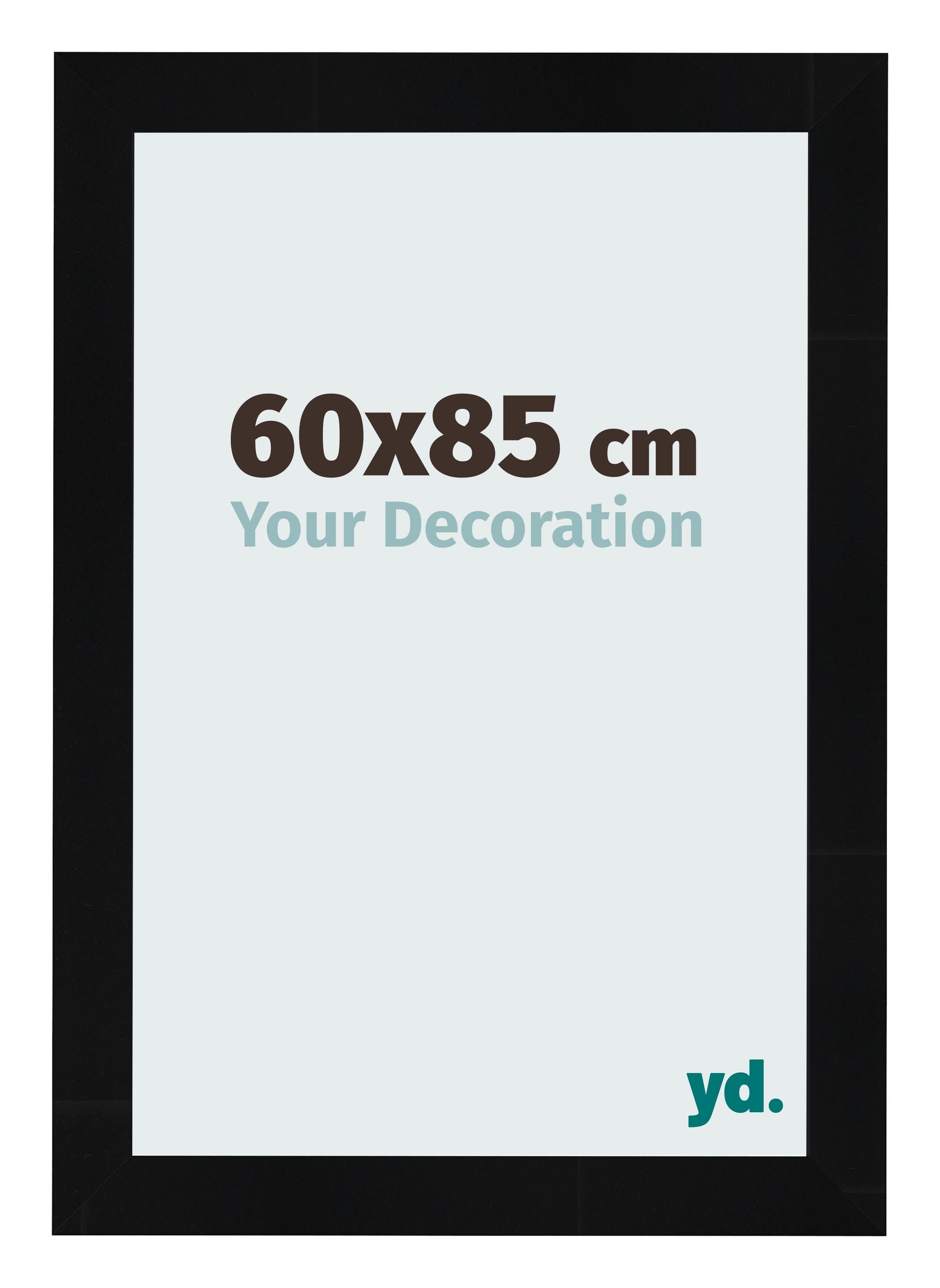 Photo Frame 60x85cm Black Silver Polished MDF Pisa Front Size | Yourdecoration.com