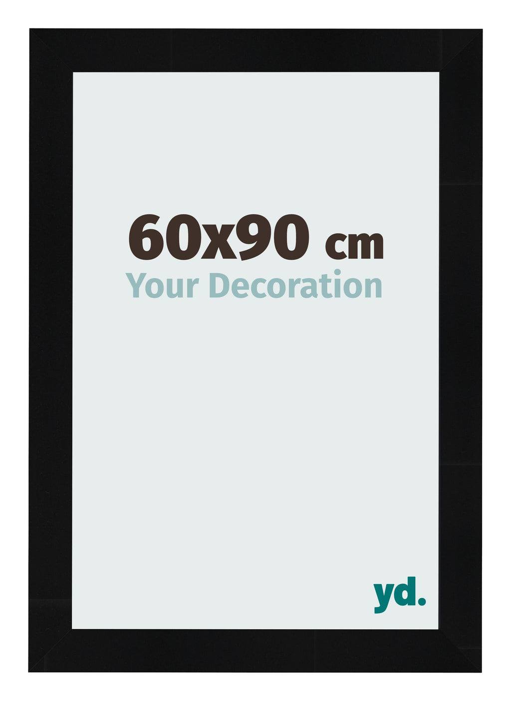 Photo Frame 60x90cm Black Silver Polished MDF Pisa Front Size | Yourdecoration.com