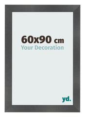 Photo Frame 60x90cm Black Silver Polished MDF Pisa Front Size | Yourdecoration.com