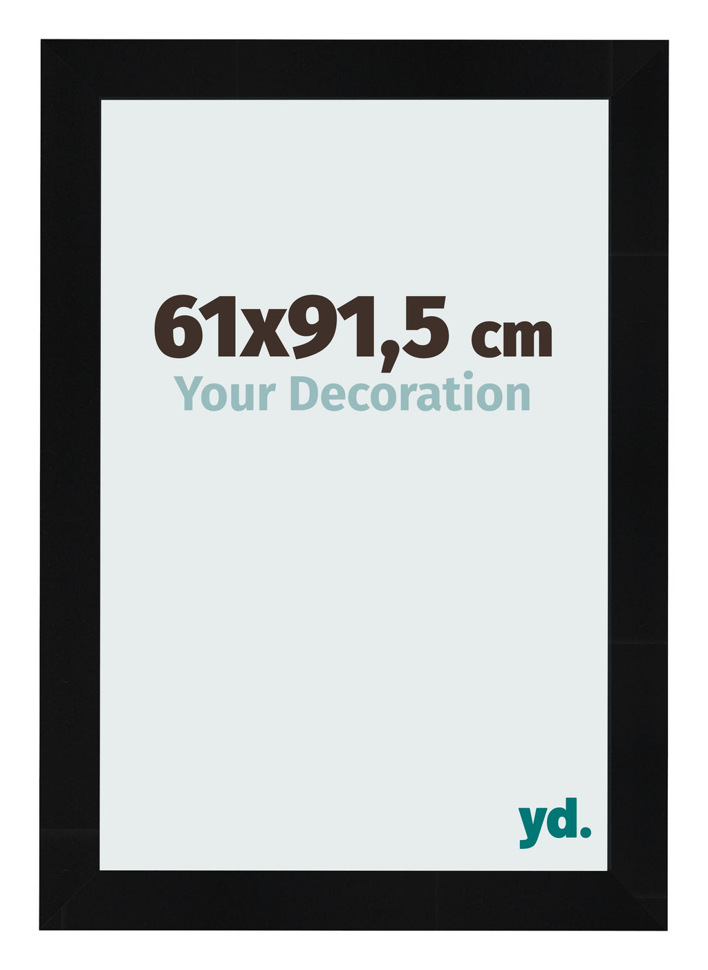 Photo Frame 61x91 5cm Black Silver Polished MDF Pisa Front Size | Yourdecoration.com