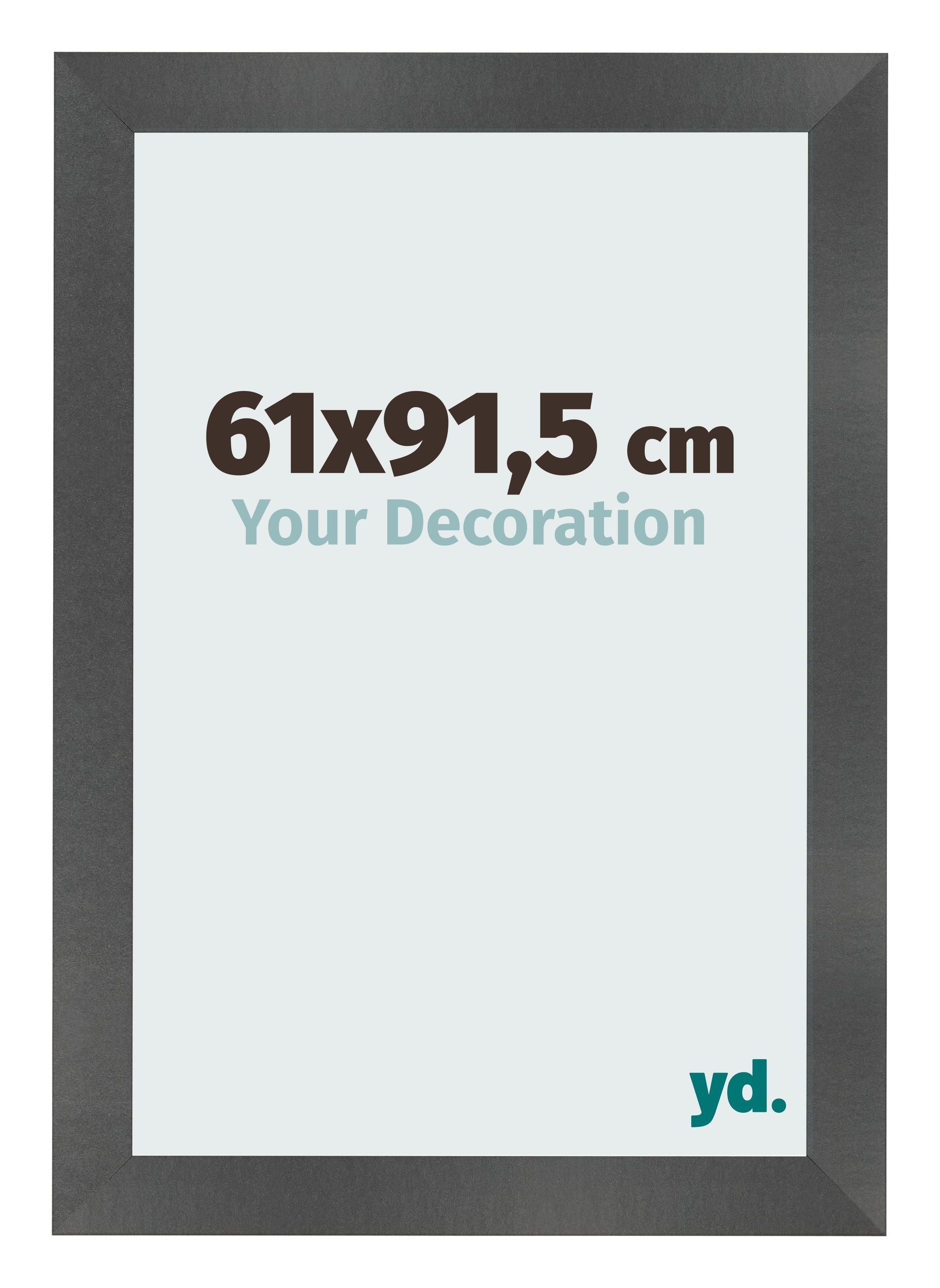 Photo Frame 61x91 5cm Black Silver Polished MDF Pisa Front Size | Yourdecoration.com