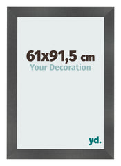 Photo Frame 61x91 5cm Black Silver Polished MDF Pisa Front Size | Yourdecoration.com