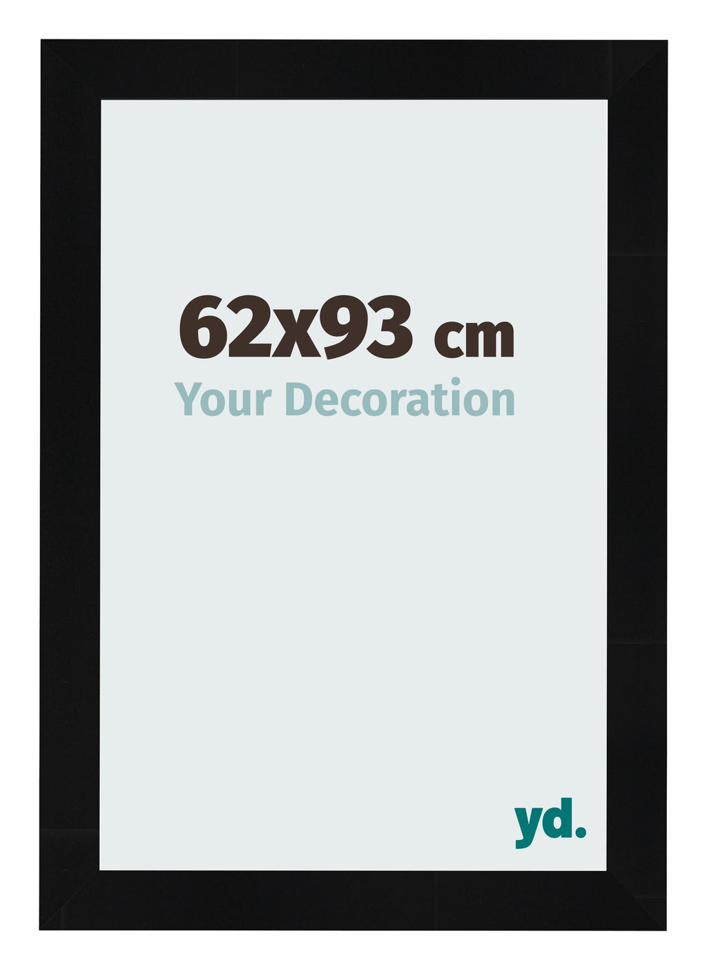 Photo Frame 62x93cm Black Silver Polished MDF Pisa Front Size | Yourdecoration.com