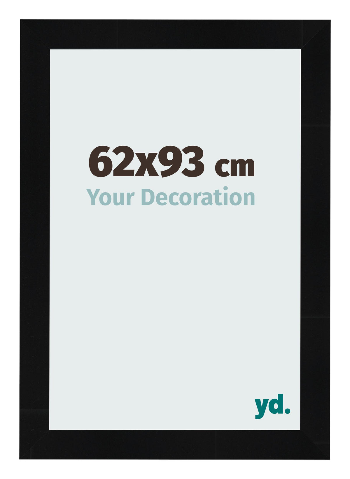 Photo Frame 62x93cm Black Silver Polished MDF Pisa Front Size | Yourdecoration.com