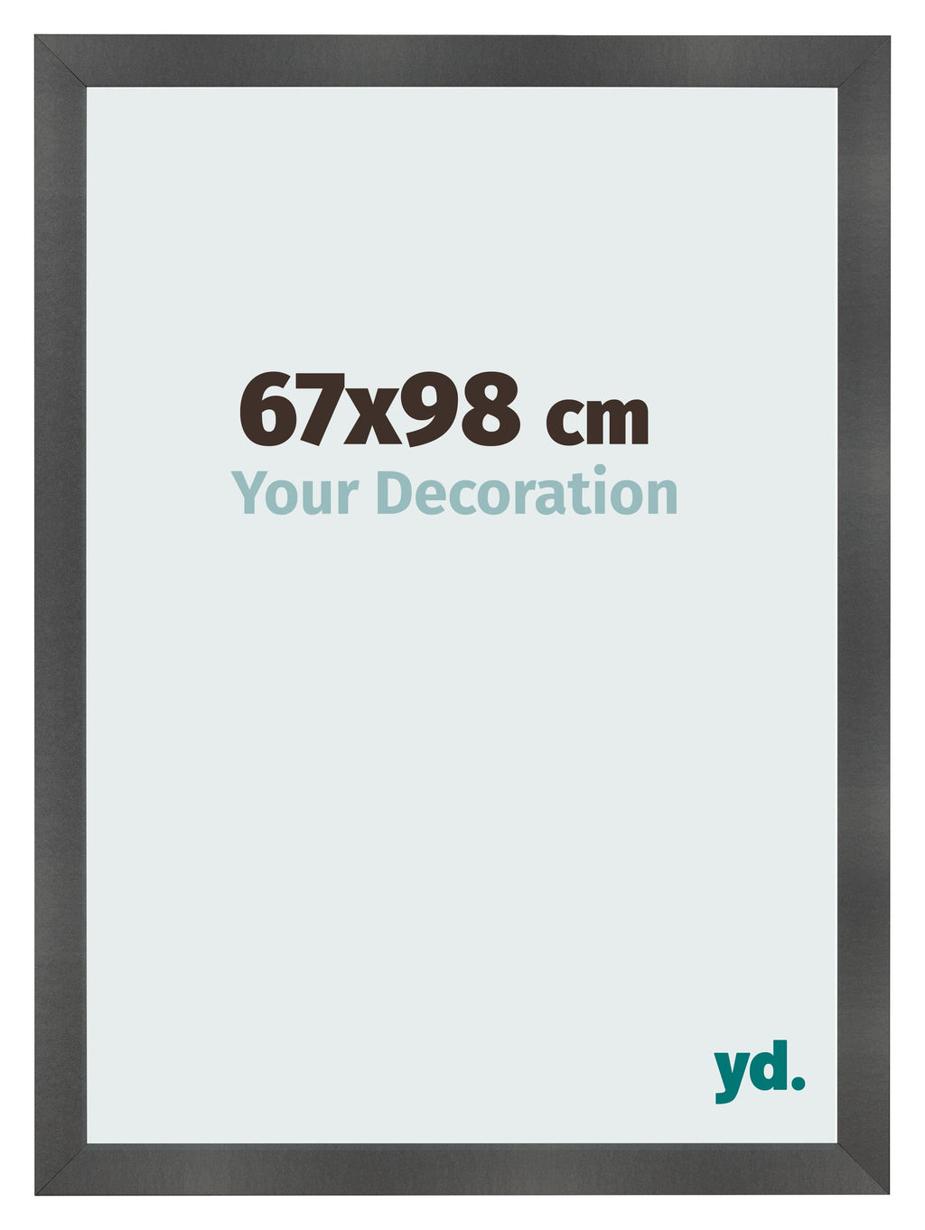 Photo Frame 67x98cm Black Silver Polished MDF Pisa Front Size | Yourdecoration.com