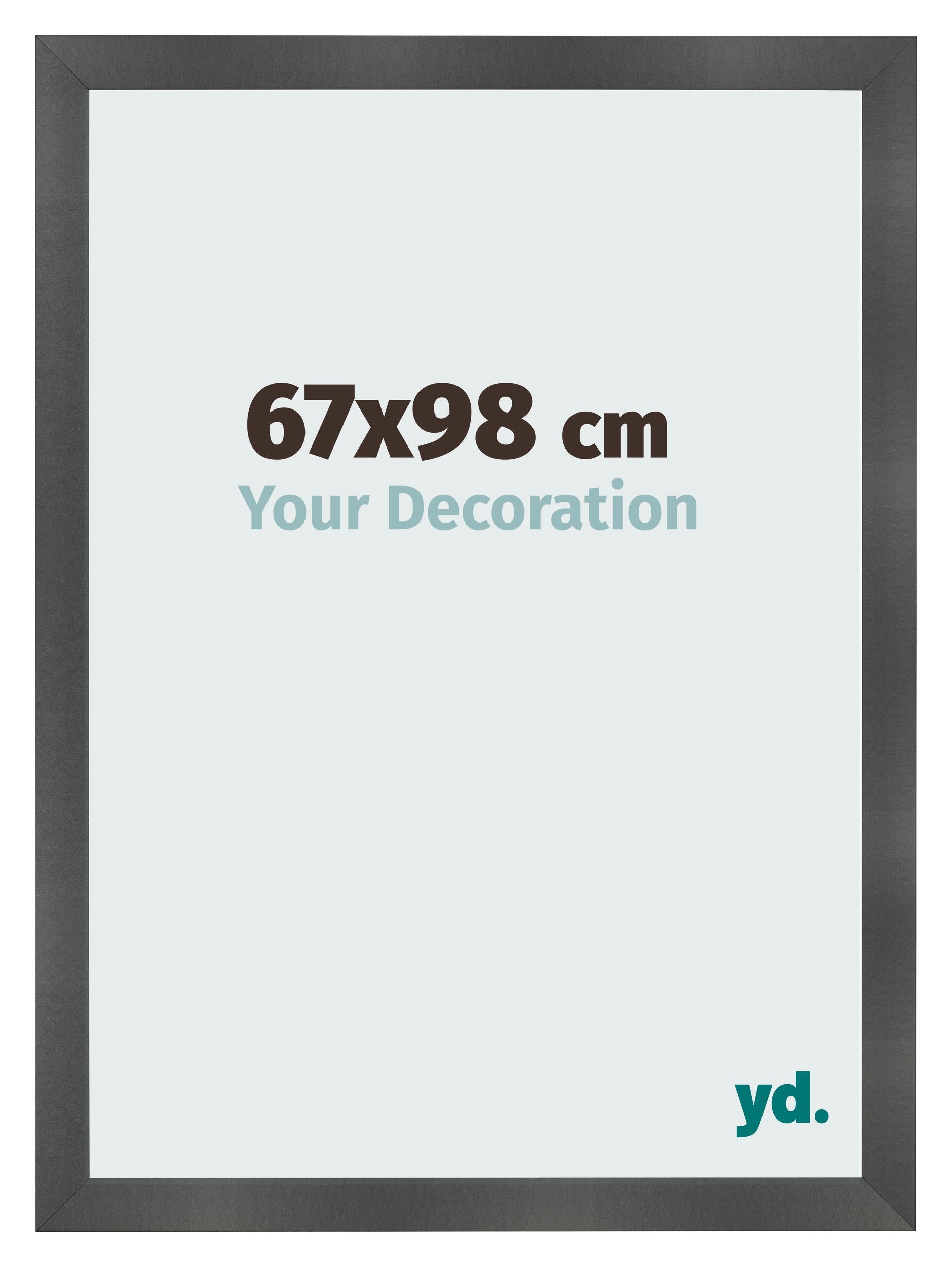 Photo Frame 67x98cm Black Silver Polished MDF Pisa Front Size | Yourdecoration.com