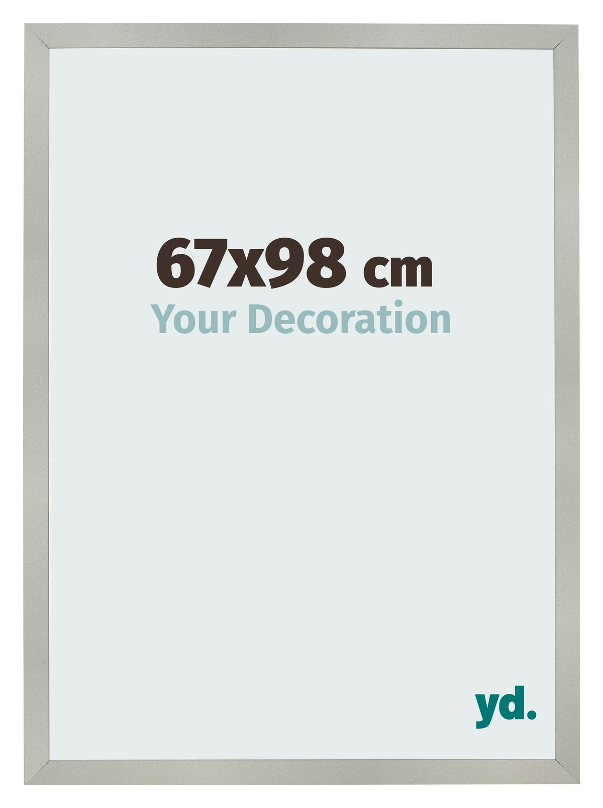 Photo Frame 67x98cm Silver Matte MDF Bologna Front Size | Yourdecoration.com