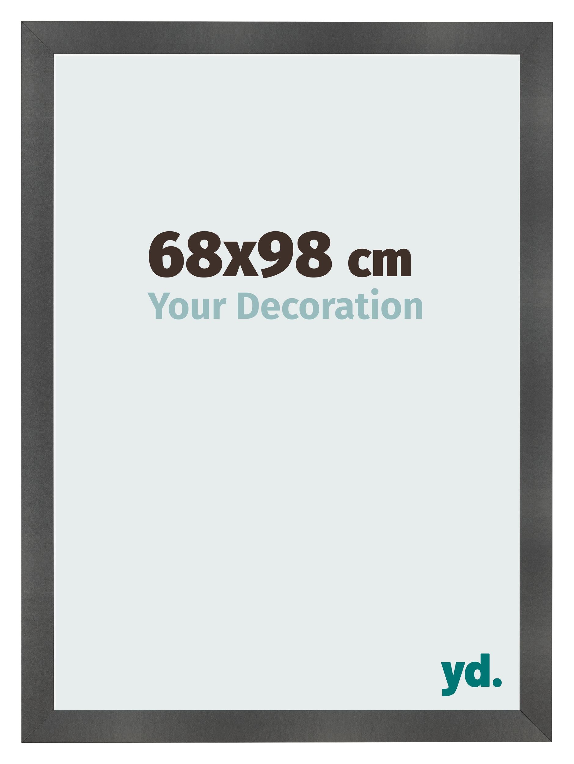 Photo Frame 68x98cm Black Silver Polished MDF Pisa Front Size | Yourdecoration.com