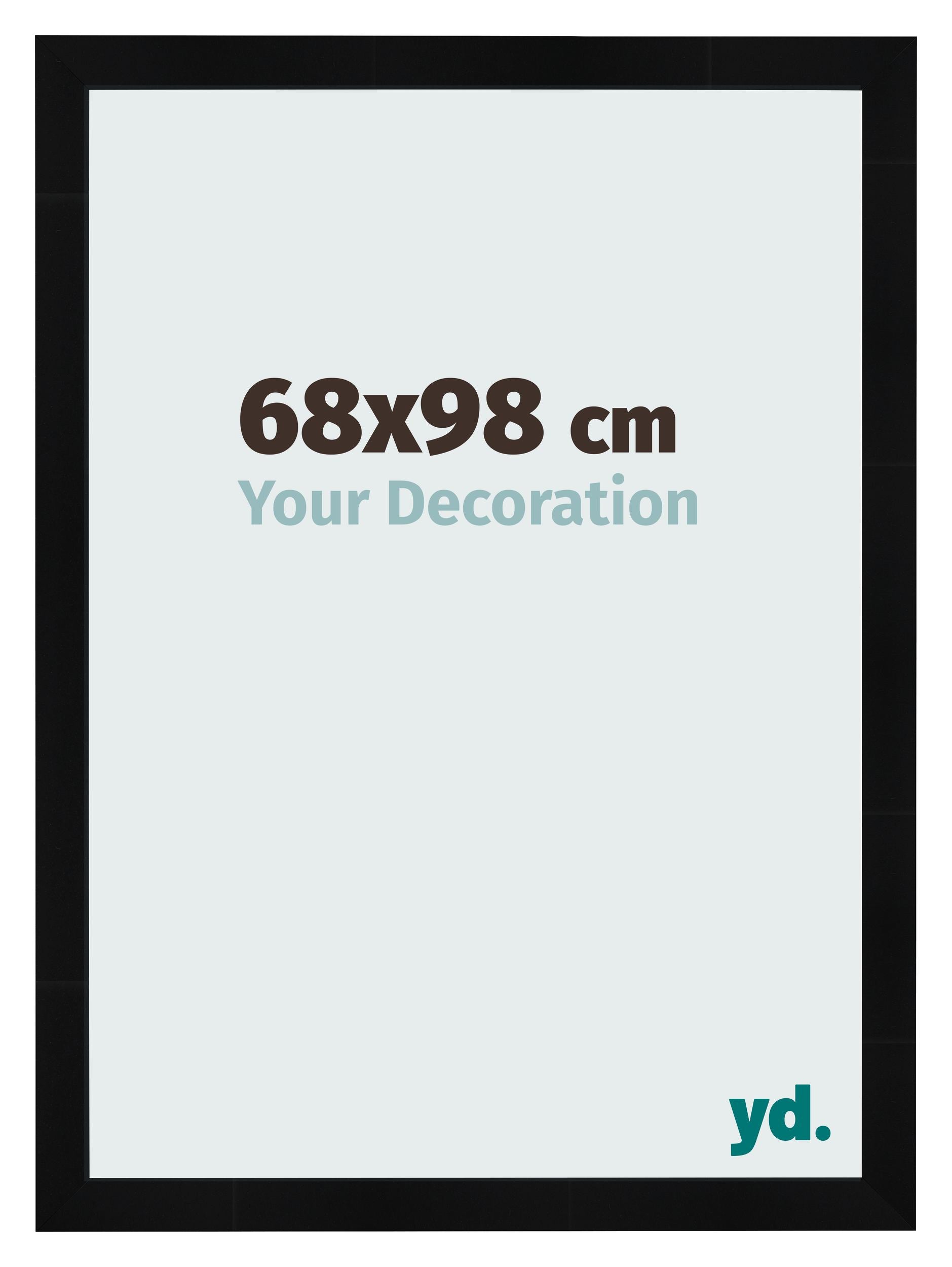 Photo Frame 68x98cm Black Silver Polished MDF Pisa Front Size | Yourdecoration.com