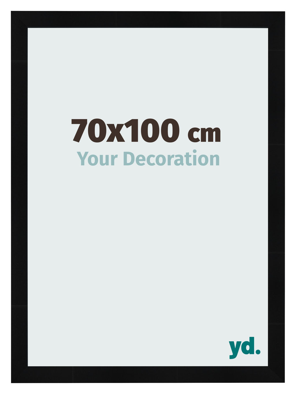 Photo Frame 70x100cm Black Silver Polished MDF Pisa Front Size | Yourdecoration.com