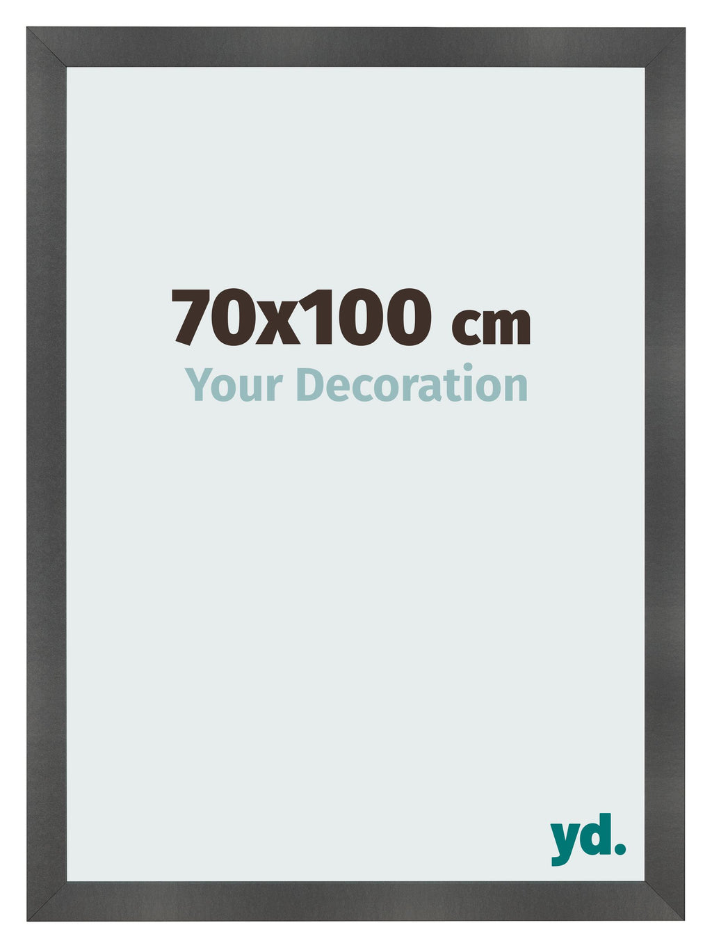 Photo Frame 70x100cm Black Silver Polished MDF Pisa Front Size | Yourdecoration.com