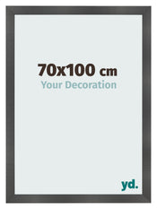 Photo Frame 70x100cm Black Silver Polished MDF Pisa Front Size | Yourdecoration.com