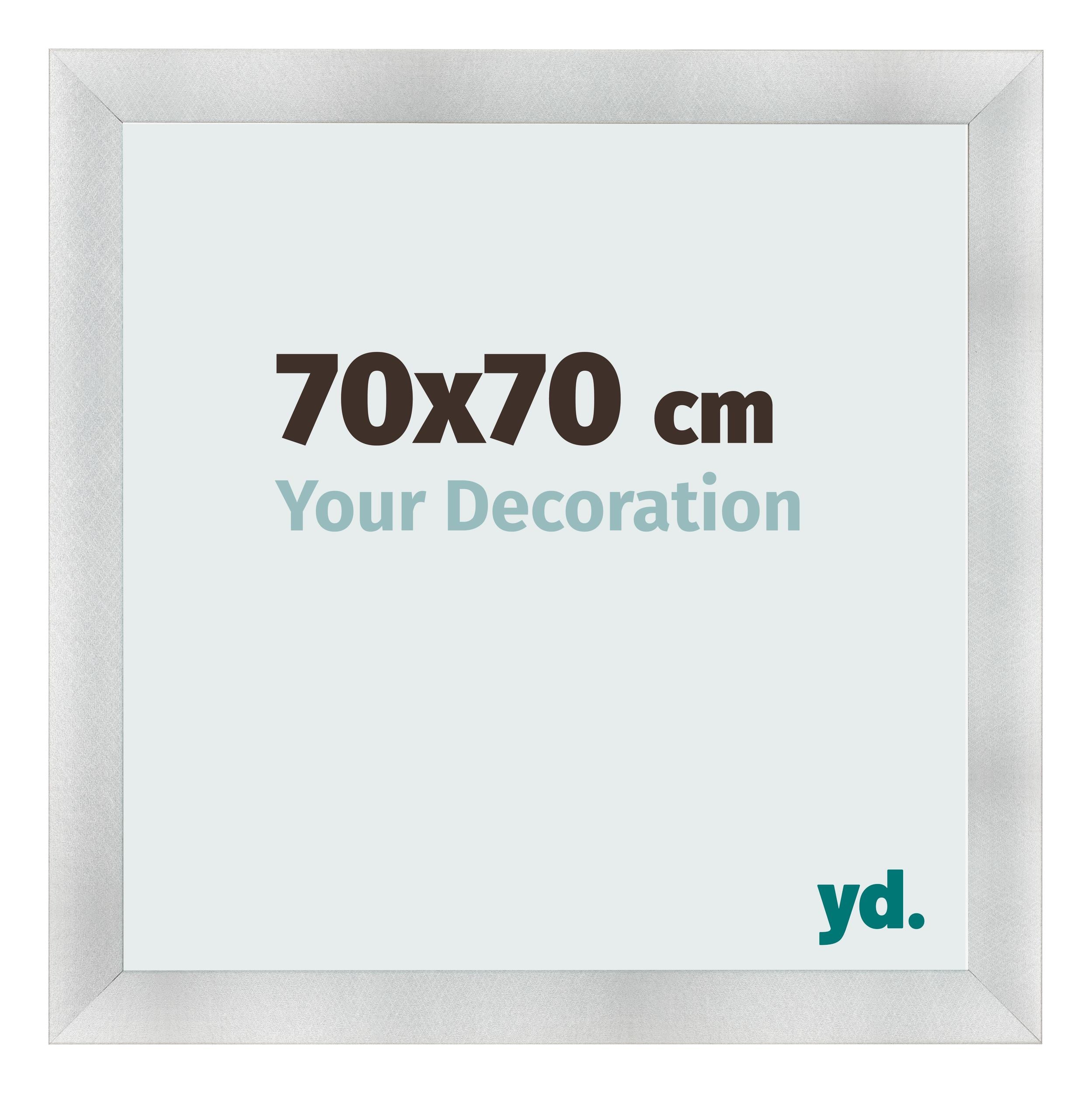 Photo Frame 70x70cm Aluminum Brushed MDF Pisa Front Size | Yourdecoration.com